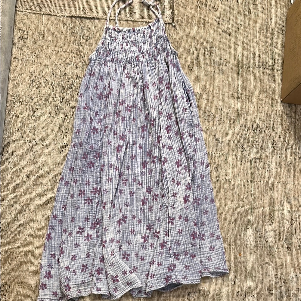 Free People Azure smocked flower dress maxi.